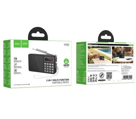 HOCO HI50 RADIO PORTATIL BT AM/FM/AUX C/LINTERNA BLACK - 5