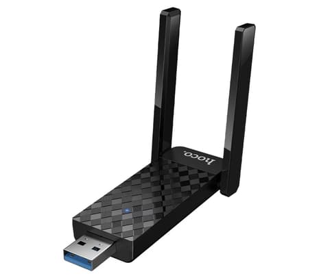HOCO HI34 ANTENA WIFI EXTERNA USB C/2 ANTENAS BLACK