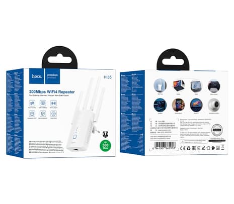 HOCO HI35 REPETIDOR WIFI C/4 ANTENAS WHITE - 4