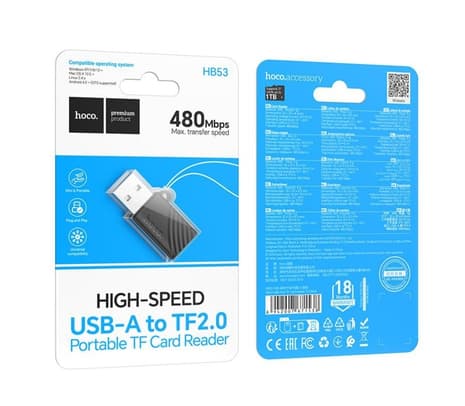 HOCO HB53 LECTOR DE TARJETAS TF USB-A 2.0 BLACK - 5