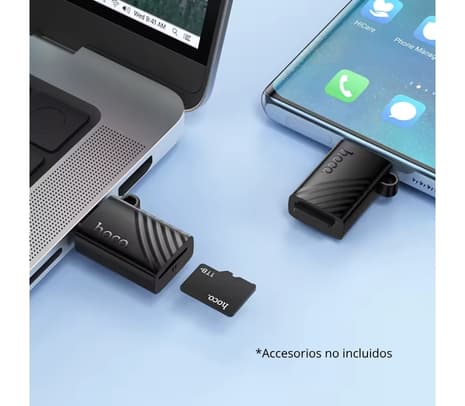HOCO HB53 LECTOR DE TARJETAS TF USB-C 2.0 BLACK - 5