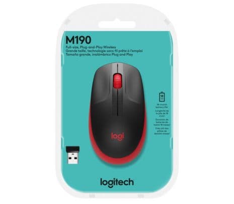 LOGITECH 910-005904 MOUSE M190 ROJO INALAMBRICO - 2