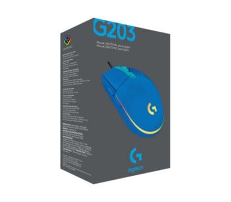 LOGITECH 910-005795 MOUSE G203 GAMING BLUE LIGHTSYNC USB** - 2