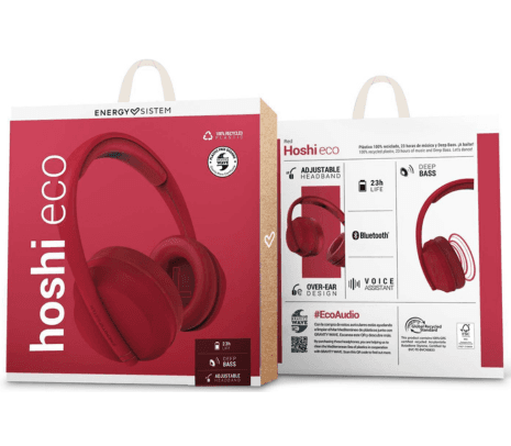 ENERGY SISTEM 457557 HEADPHONES HOSHI ECO BT RED (D) - 2