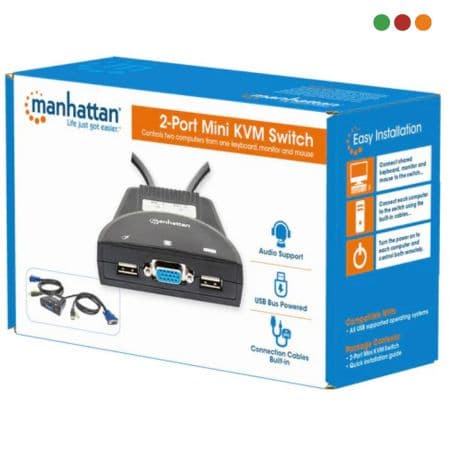 KVM para 2 PC | VGA y USB | c/Audio | Manhattan - 4