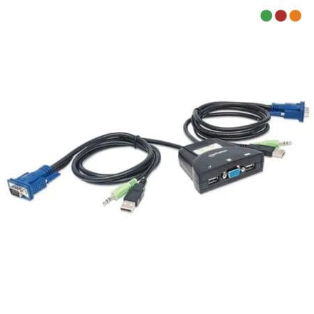 KVM para 2 PC | VGA y USB | c/Audio | Manhattan