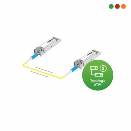 FIBRA - CONVERSOR MINI-GBIC WDM GIGA MONOMODO 10KM - KGSD 2110 A - INTELBRAS - 4