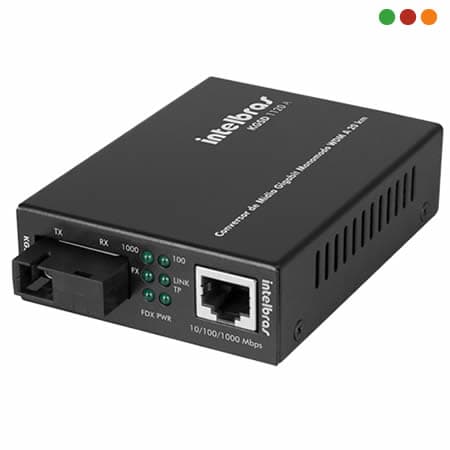 zzFIBRA - Conversor Midia GIGA WDM Monomodo 20 KM - KGSD 1120 A - INTELBRAS - 2