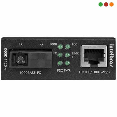 zzFIBRA - Conversor Midia GIGA WDM Monomodo 20 KM - KGSD 1120 A - INTELBRAS - 3