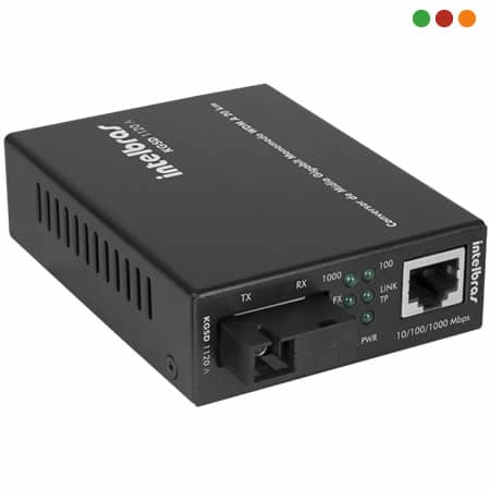 zzFIBRA - Conversor Midia GIGA WDM Monomodo 20 KM - KGSD 1120 A - INTELBRAS