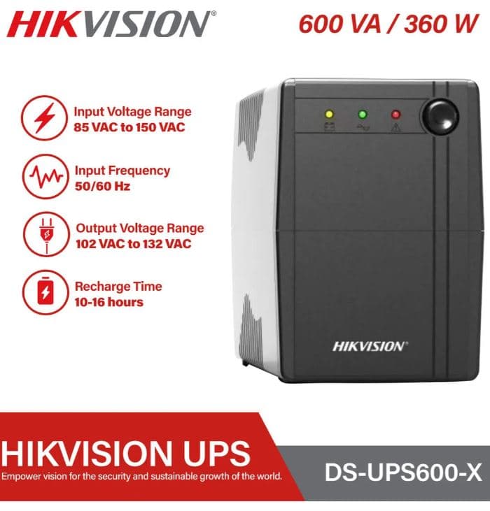 UPS  600 VA | 360 W | 220v | Hikvision DS-UPS600 - 3