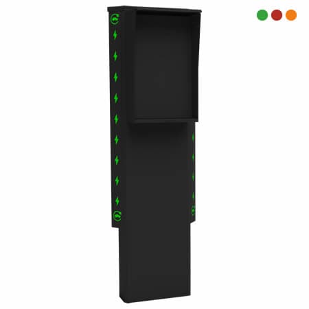 TOTEM CARGADOR ELEC. Alto: 1,70m  / 10 CM NEGRO | LED |5170-E -PROTECTM - 4