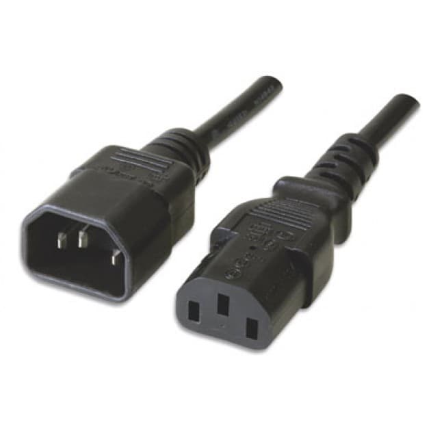 Cable Alim. Macho (C13) a Hembra (C14) | 1,8 Mts. 0,75 mm Anbyte