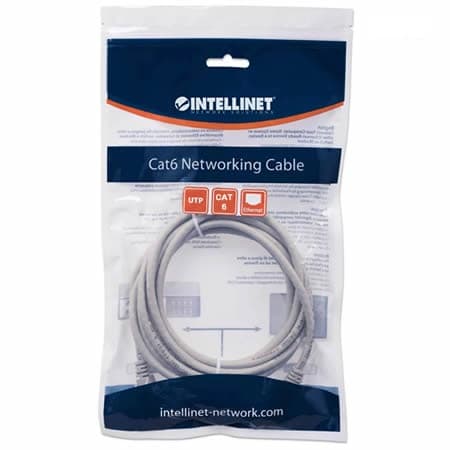Patch Cat6  2 m / 7 feet Gris 100% COBRE - Intellinet - 4