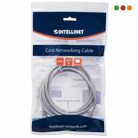 Patch Cat6  4,2 m / 14 feet Gris 100% COBRE - Intellinet - 4