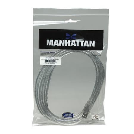Cable USB 2.0 A/B  3,0 mts - Para impresora - Manhattan - 4