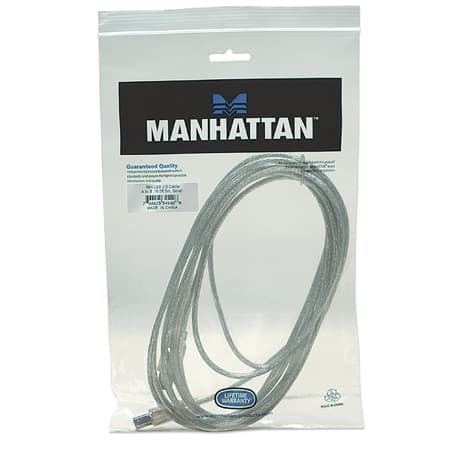 Cable USB 2.0 A/B  4,5 mts - Para impresora - Manhattan - 4