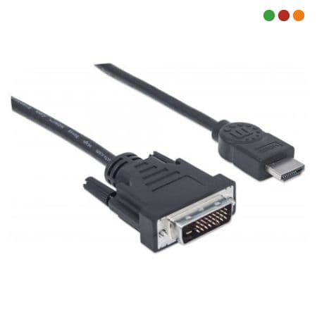 Cable HDMI a DVI-D 24+1 macho/macho 1,8 mts Manhattan - 2