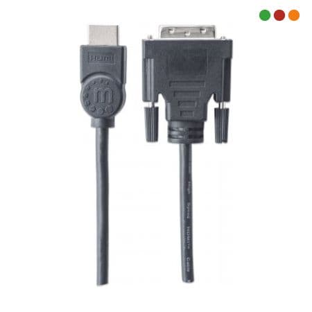 Cable HDMI a DVI-D 24+1 macho/macho 1,8 mts Manhattan - 3