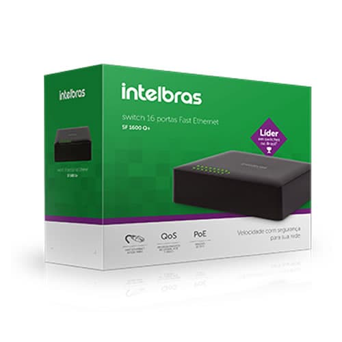 Switch | 16p | Fast | Mesa | PoE Pasivo | SF 1600 Q+ | INTELBRAS - 3