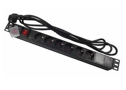 zzRacks - Zapatilla / PDU  6 tomas schuko | Cable: 2 mts. | Ficha Schuko