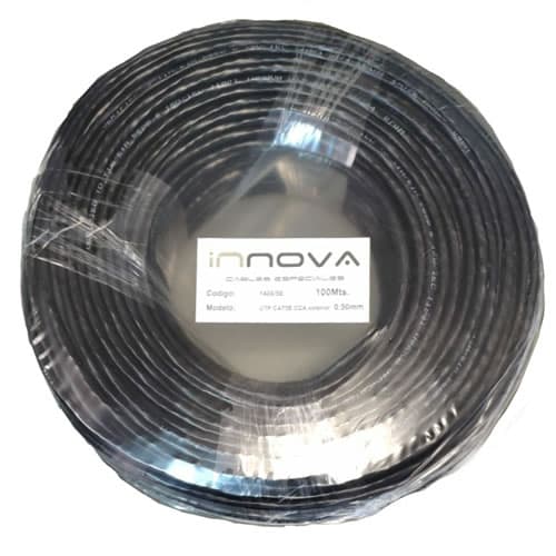 Cable UTP Cat 5e EXTERIOR / Negro / 100% cobre - 100 Mts | 1409/5E - INNOVA
