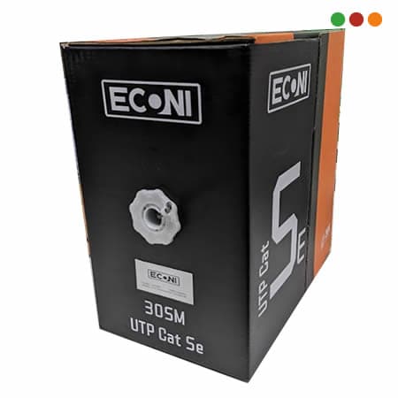 Cable UTP Cat 5e EXTERIOR / Negro / CCA / 305 Mts | 1410/5E - BY INNOVA