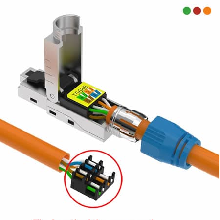 Conector / Ficha RJ45 Cat 8 Macho para FTP - 3