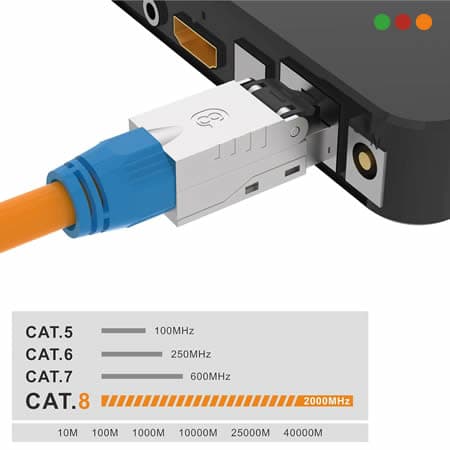 Conector / Ficha RJ45 Cat 8 Macho para FTP - 4
