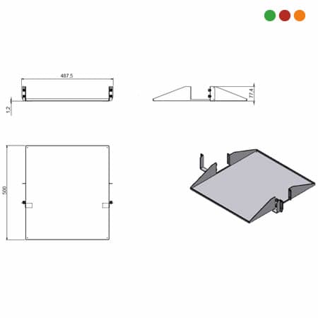 Racks - Open Rack / Estante - 2U / 50 cm / Tor y tuerca / BC2U 500MM - INTELBRAS - 4