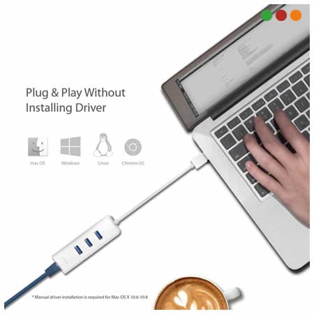 Conversor USB 3.0 a Red 10/100/1000 Gigabit + Hub USB 3.0 | UE330 | TP-LINK - 4