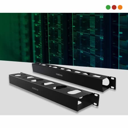 Racks - Organizador Cables 1U /  8 cm / METALICO | OCH1U 80 - INTELBRAS - 3