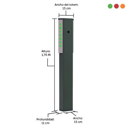 TOTEM CLASSIC P Peatonal | 1,70m | A. 15cm | VERDE | 4170-P | 0438 - PROTECTM - 2