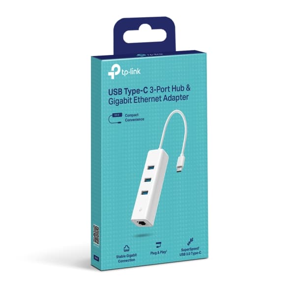 Conversor USB C a Red 10/100/1000 Gigabit + Hub USB 3.0 | UE330C | TP-LINK - 4