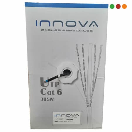 Cable UTP Cat 6 EXTERIOR / Negro / CCA / 305 Mts | 1410/6E - BY INNOVA