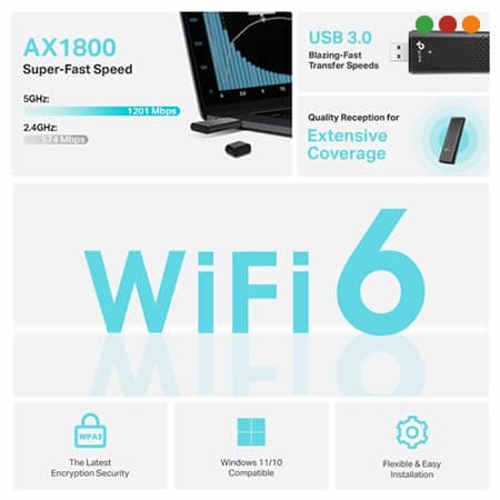 Red Inal - Adap. USB 3.0 TX20U | AX1800 | Dual Band | WiFi | Archer | TP-LINK - 2