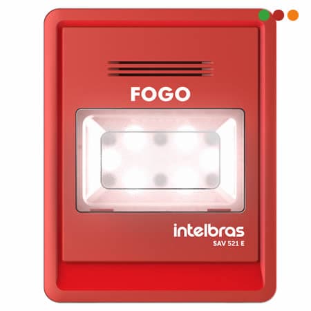 INCENDIO - Direccionable SIRENA audiovisual SAV 521E - INTELBRAS - 3