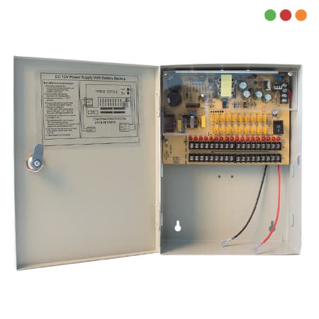 CCTV | ACC | Fuente AC/DC RESPALDO 12V 180w 15A - 18 Ch / Llave | Anbyte