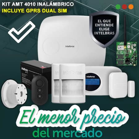 Alarma | KIT AMT4010 INAL (Central, 2 PIR, 1 MAG, BAT, SIR, GPRS 3g - INTELBRAS