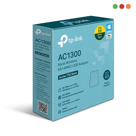 Red Inal - Adap. USB 3.0 T3U Nano | AC1300 | Dual Band | TP-LINK - 4