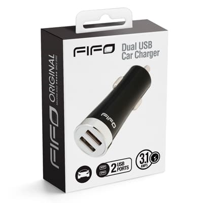 Cargador Fifo Compacto para auto 12 V Dual Usb