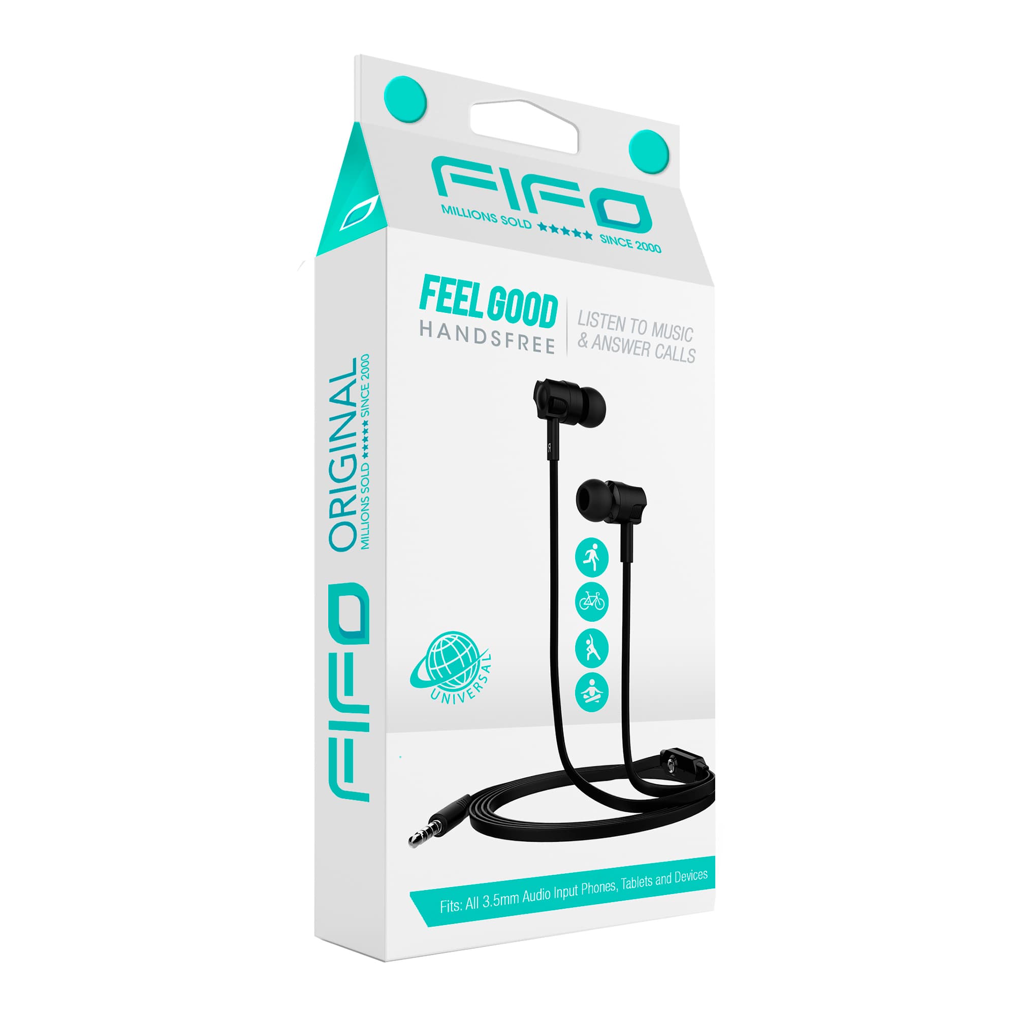 Auriculares Fifo Feel Good 3,5mm Llamadas Cable Plano - 2