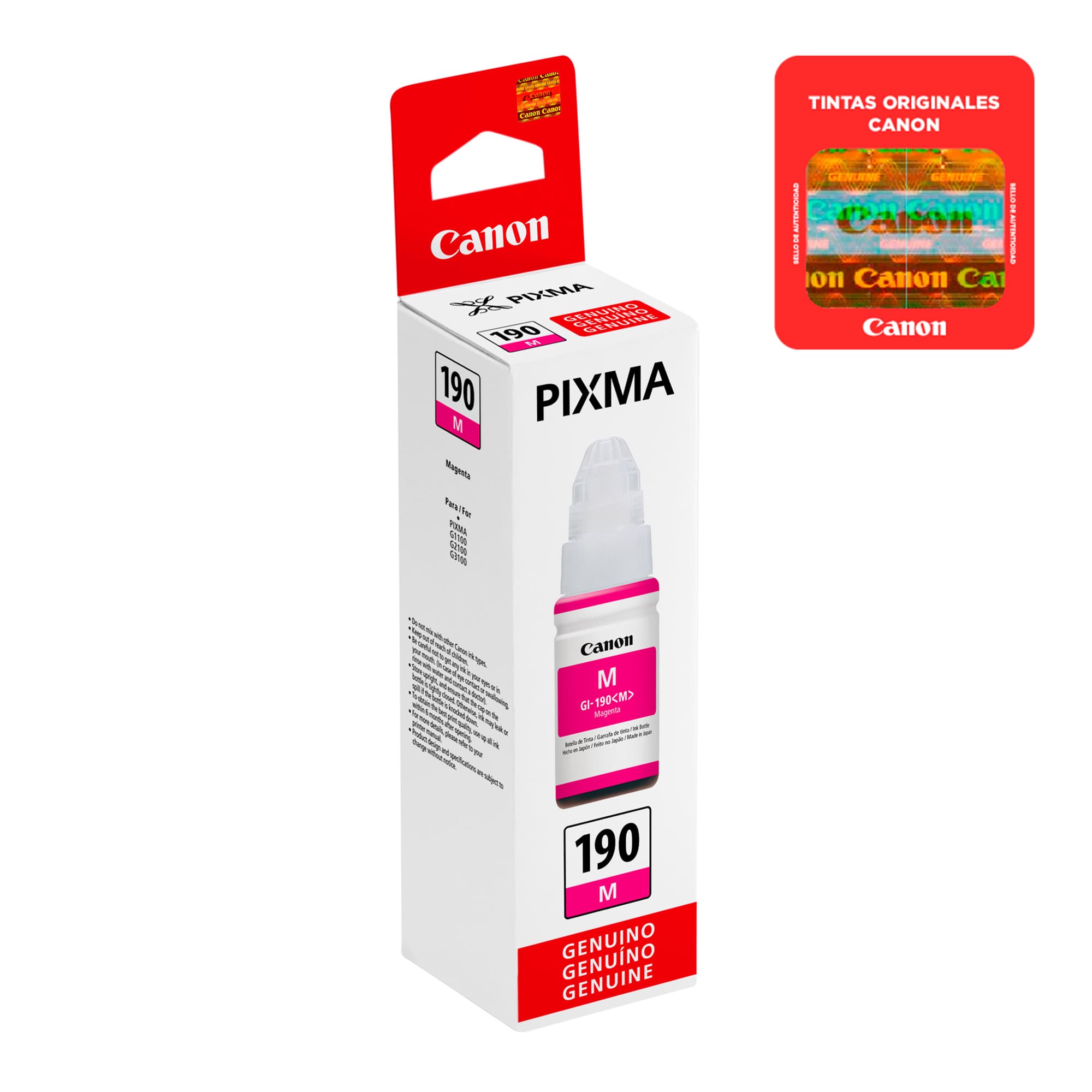 Botella De Tinta Canon Magenta GI-190 M 70ml - 3