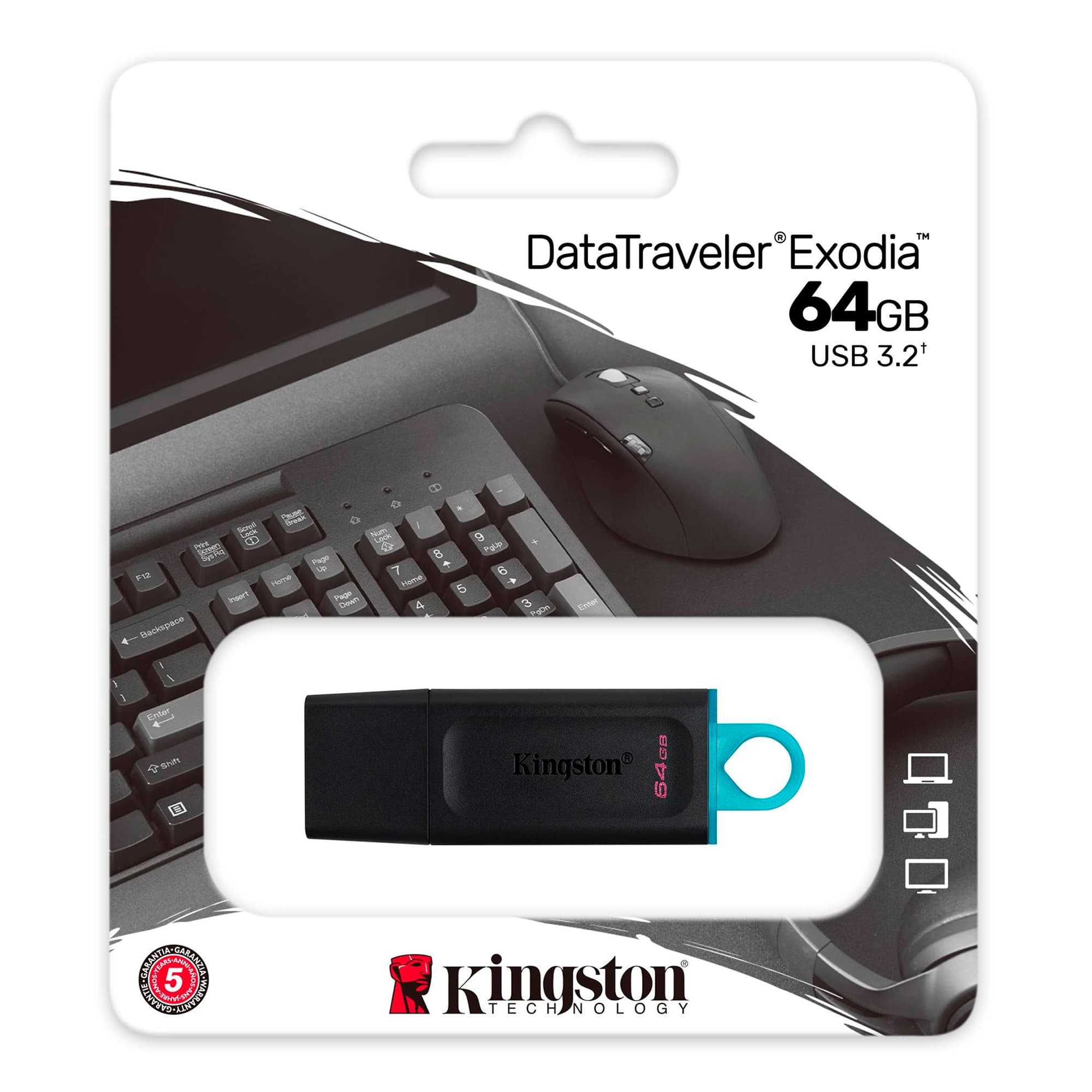 Pendrive Kingston 64gb DataTraveler Exodia USB3.2 - 3