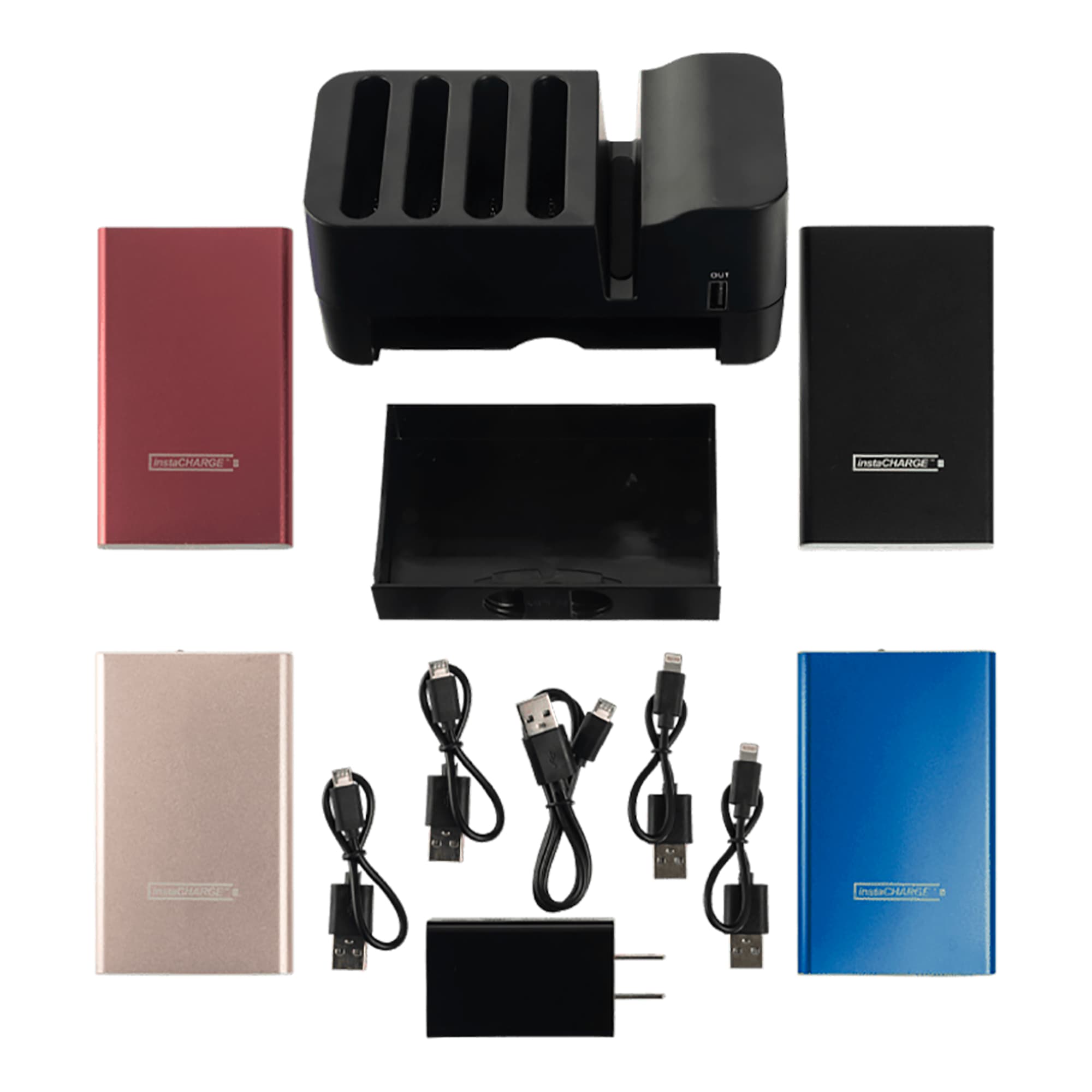 Kit 4 Powerbanks + Base De Carga Instacharge 4600mah - 6