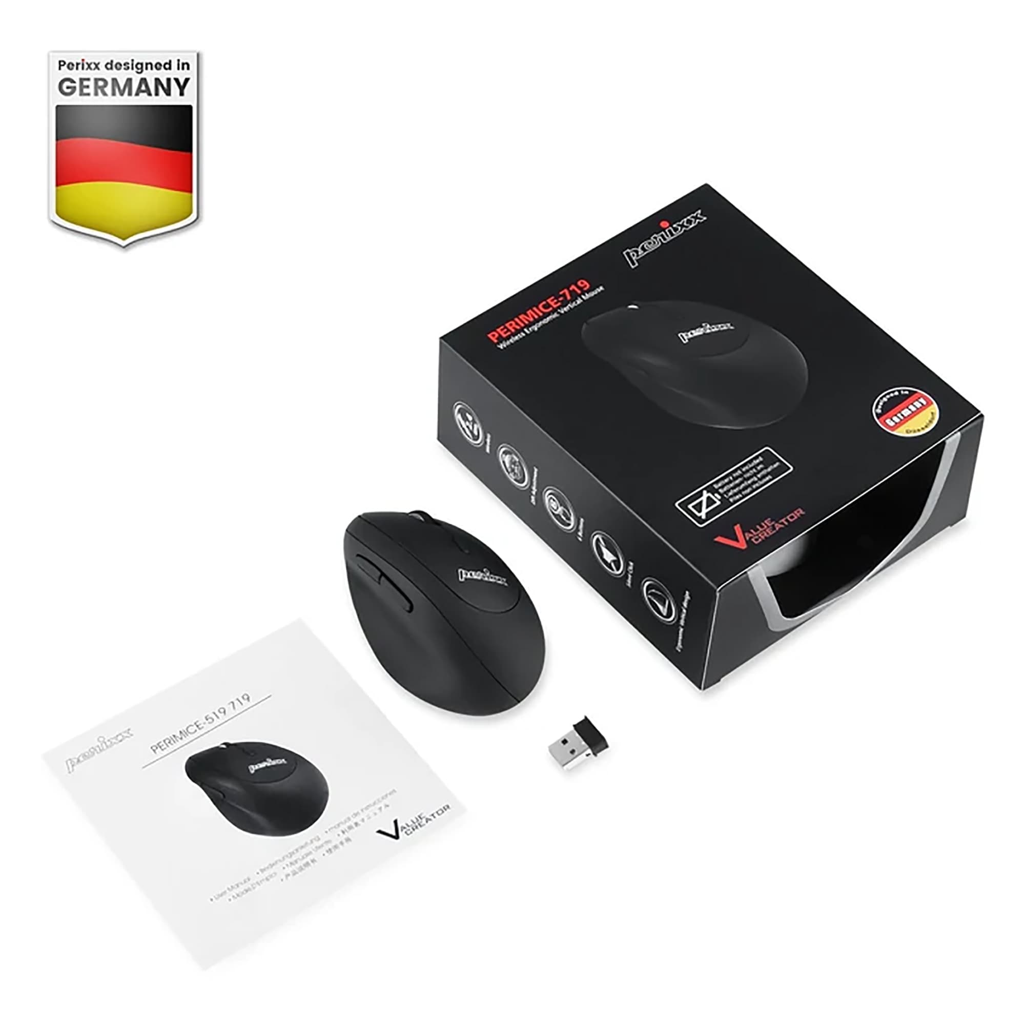 Mini Mouse Diestro Ergonómico Inalámbrico Perixx 719 - 7