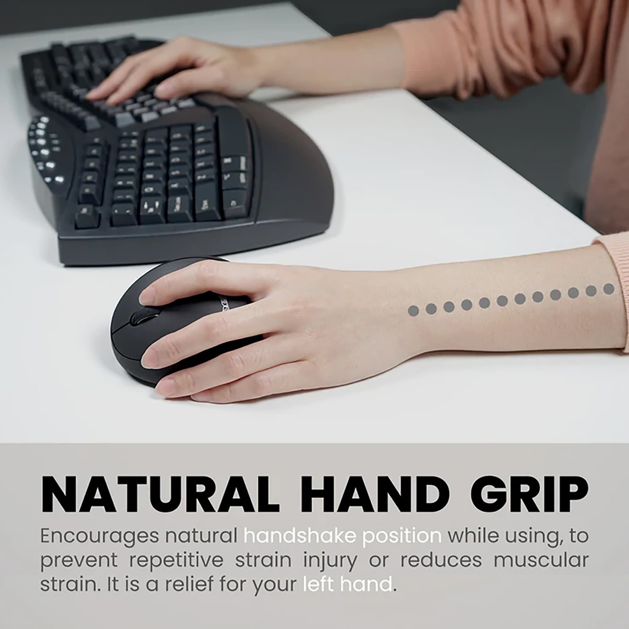 Mini Mouse Zurdo Ergonómico Inalámbrico Perixx 719 - 4