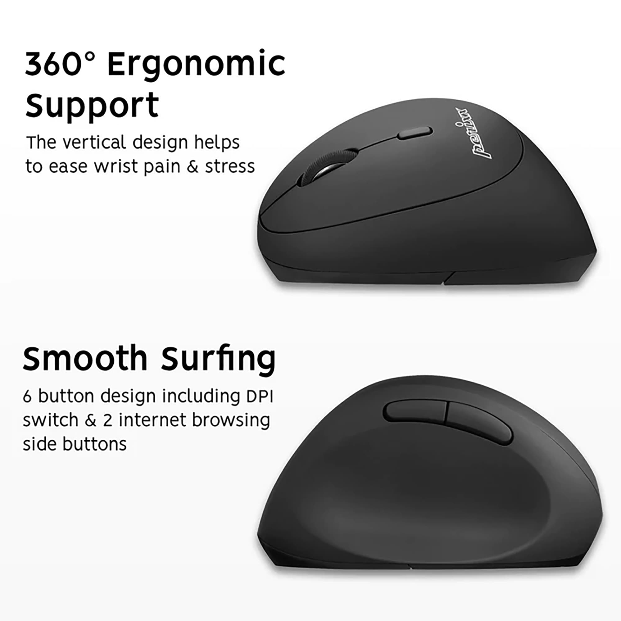Mini Mouse Zurdo Ergonómico Inalámbrico Perixx 719 - 5