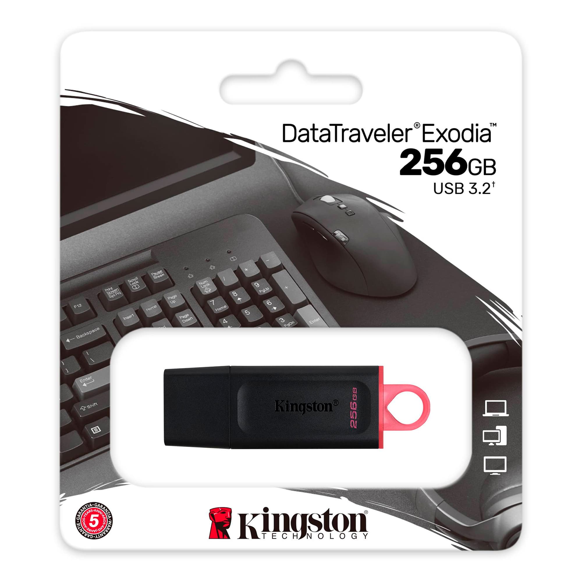 Pendrive Kingston 256gb Dt Exodia USB3.2 - 3