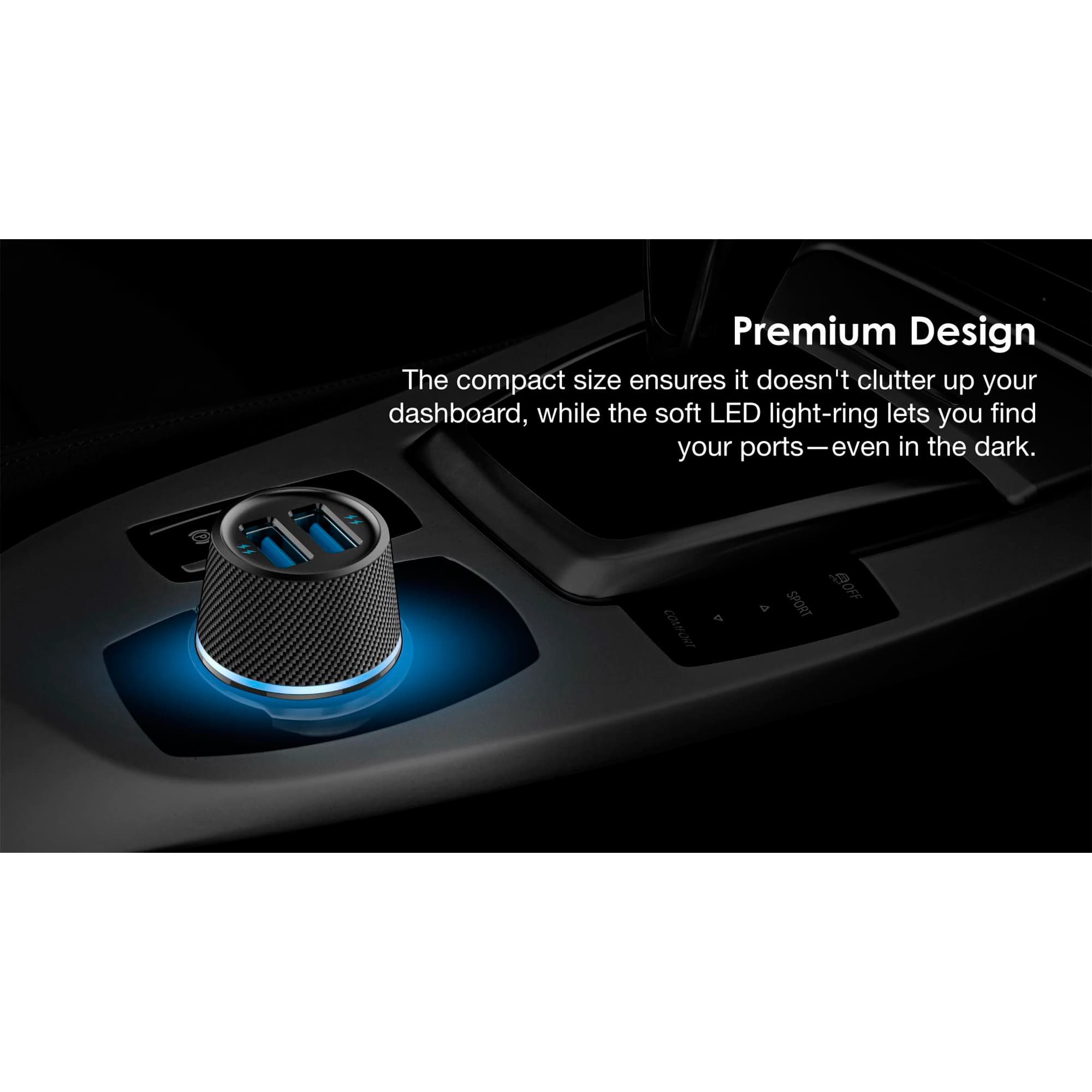 Cargador De Auto Oraimo 2 Usb 2,1A Anillo Led - 4